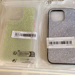 Glitter Phone Case Set - Silver and Transparent